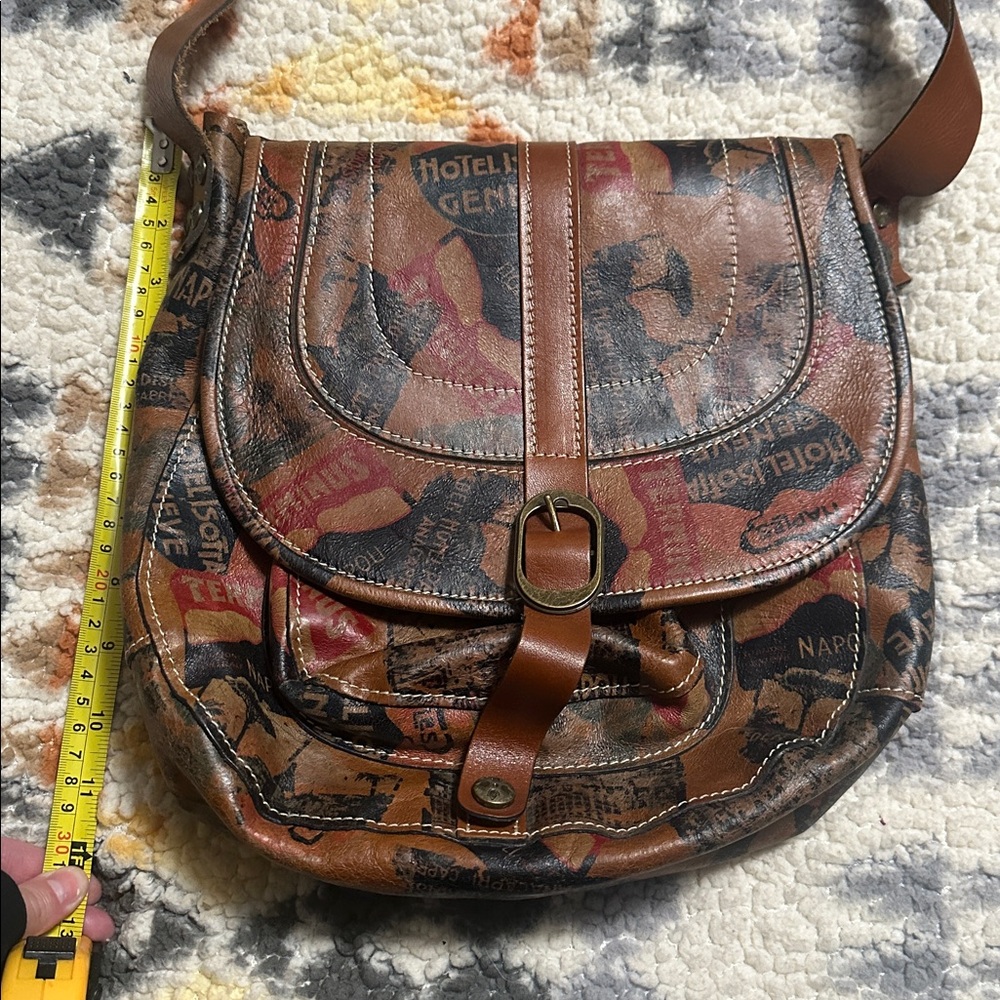 Brown and Black Leather Crossbody Bag